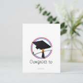 Pet van afstudeerder met diploma's - Kleuren van d Kaart (Staand voorkant)