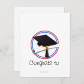 Pet van afstudeerder met diploma's - Kleuren van d Kaart (Voorkant / Achterkant)