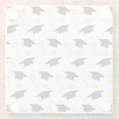 Pet van afstuderen met sterren en ballonnen glazen onderzetter (Achterkant)