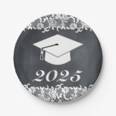 Pet van Blackboard & White Afstuderen Pet Papieren Bordje (Voorkant)