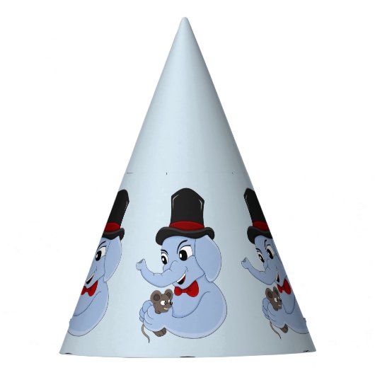 Pet van cartoon van de kleine olifant feesthoedjes (Voorkant)