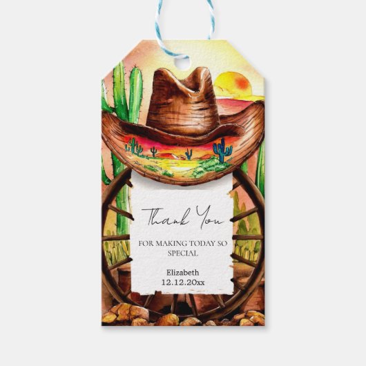 Pet van Cowboy Baby shower Cadeaulabel (Voorkant)