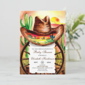 Pet van Cowboy Baby shower Kaart (Staand voorkant)
