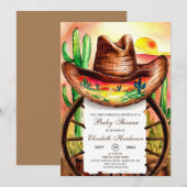 Pet van Cowboy Baby shower Kaart (Voorkant / Achterkant)