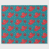 Pet van cowboy en kerstfeestnamesap met snoep cadeaupapier (Vlak)