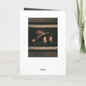 Pet van cowboy, laarzen en westerne-touwmetselwerk kaart (Achterkant)