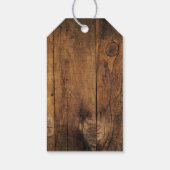 Pet van cowboy, zonnebloemen Barn Wood Wedding Fav Cadeaulabel (Achterkant)