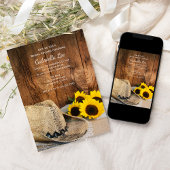 Pet van cowboy, zonnebloemen en Vrijgezellenfeest  Kaart