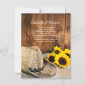 Pet van Cowboy, zonnebloemen rond bruiloft sparen  Magnetische Uitnodiging (Voorkant)