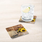 Pet van cowboy, zonnebloemen, Westerne bruiloft va Kartonnen Onderzetters (Insitu)