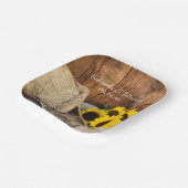 Pet van cowboy, zonnebloemen, Westerne bruiloft va Papieren Bordje (Gebogen)