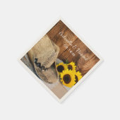 Pet van cowboy, zonnebloemen, Westerne bruiloft va Servet (Hoek)