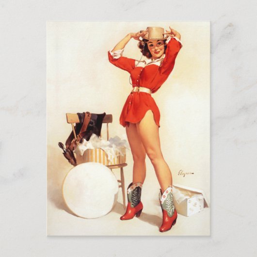 Pet van Cowgirl Briefkaart (Voorkant)