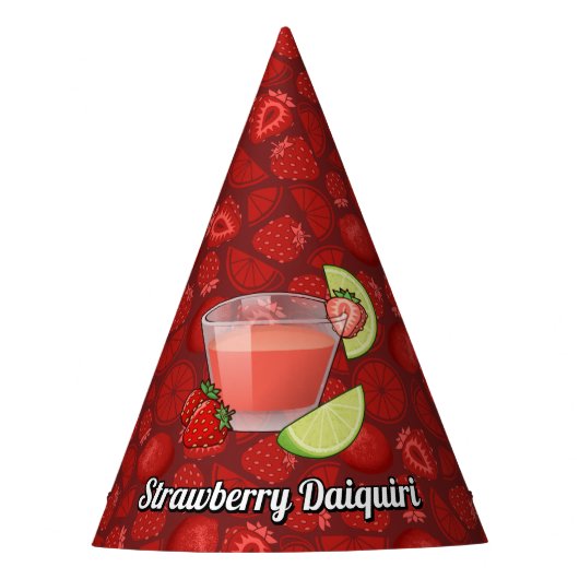 Pet van de aardbeienpartij Daiquiri Feesthoedjes (Voorkant)