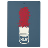 Pet van de Band met de veren Monogrammen Klembord (Achterkant)