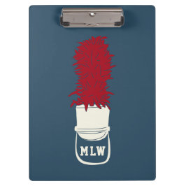 Pet van de Band met de veren Monogrammen Klembord