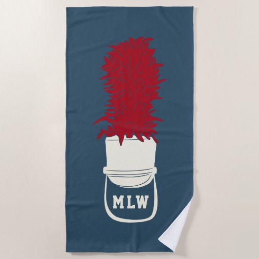 Pet van de Band met de veren Monogrammen Strandlaken (Voorkant)