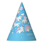 Pet van de blauwe regenboog Unicorn Party Feesthoedjes (Links)