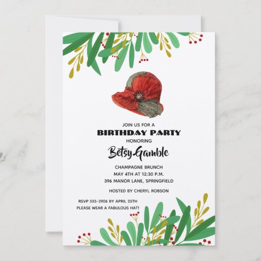 Pet van de  dame Birthday Party (Voorkant)