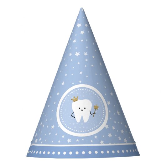 Pet van de eerste Tooth Baby Blue Boy Party Feesthoedjes (Voorkant)