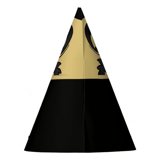 Pet van de gouden zwarte gouden Damask Motif Party Feesthoedjes (Achterkant)