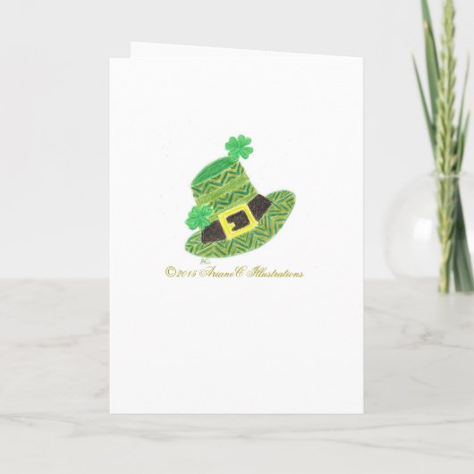 Pet van de groene chevron leprechaun kinder St-Pat Kaart (Achterkant)
