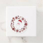 Pet van de kerstman en baard met vrolijk kerstfees bedankjes labels (In situ)