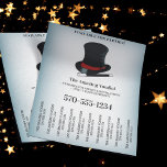 Pet van de Magicans en van de flyer van de flitsla<br><div class="desc">Profiteer van uw magiëswerk en magische show met deze eenvoudig aan te passen flyer. Het is een illustratie van het pet en de toverstaf van een magican en is klaar om aangepast te worden met je informatie. De afscheurstroken of de aftrekstrips maken dit perfect voor gebruik op bulletin planken of...</div>
