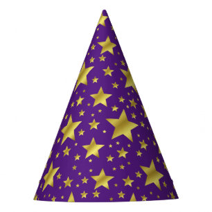 Pet van de Paarse partij Golden Stars Feesthoedjes