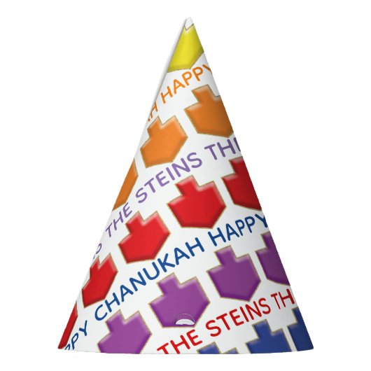 Pet van de partij Hanukkah "3D Dreidels" Feesthoedjes (Links)