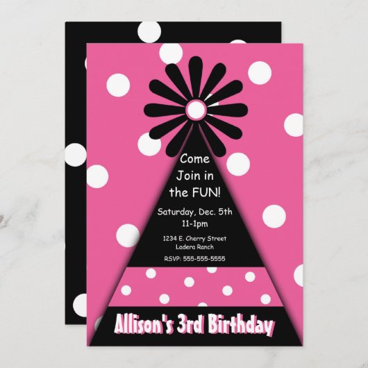 Pet van de partij met de Uitnodiging van de Dots v (Voorkant / Achterkant)