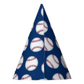 Pet van de partij met honkballen op blauw feesthoedjes (Achterkant)