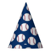 Pet van de partij met honkballen op blauw feesthoedjes (Links)