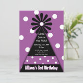 Pet van de partij met Paarse poladots Kaart (Staand voorkant)