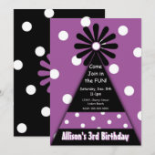 Pet van de partij met Paarse poladots Kaart (Voorkant / Achterkant)