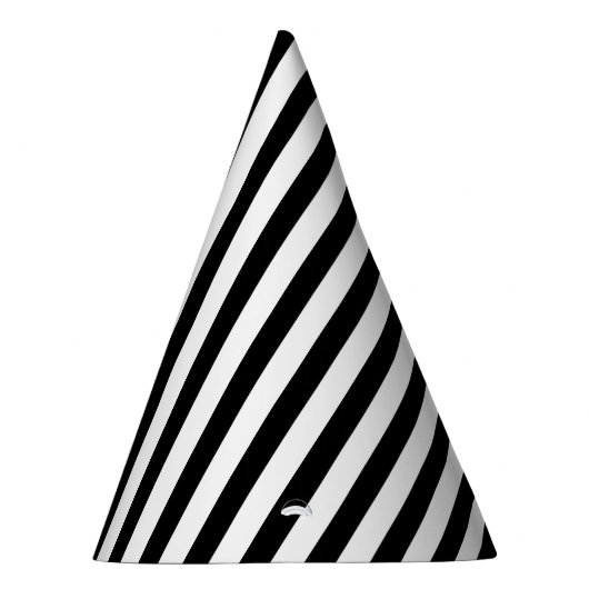 Pet van de partij met zwarte en witte strepen feesthoedjes (Rechts)