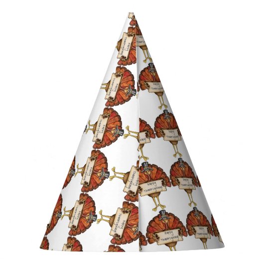 Pet van de partij Thanksgiving/Beer Pilgrim en Tur Feesthoedjes (Achterkant)