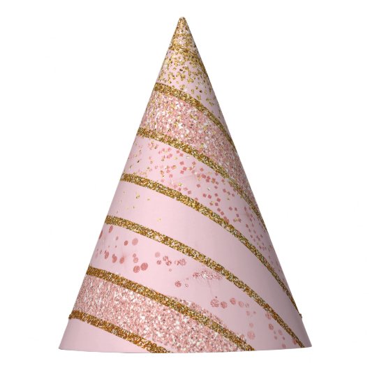 Pet van de Pink and Gold Unicorn Horn Party Feesthoedjes (Voorkant)