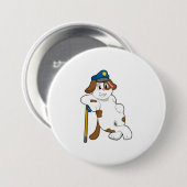 Pet van de politie van de honden ronde button 7,6 cm (Voorkant /achterkant)