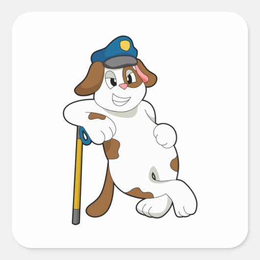 Pet van de politie van de honden vierkante sticker (Voorkant)