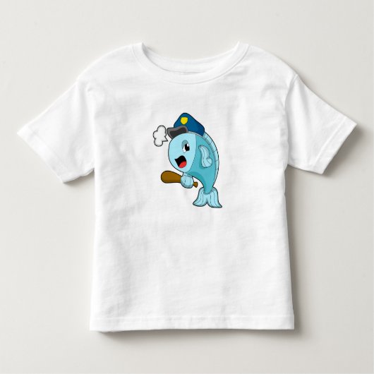 Pet van de politie van de vispolitie kinder shirts (Voorkant)