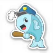 Pet van de politie van de vispolitie sticker (Voorkant)