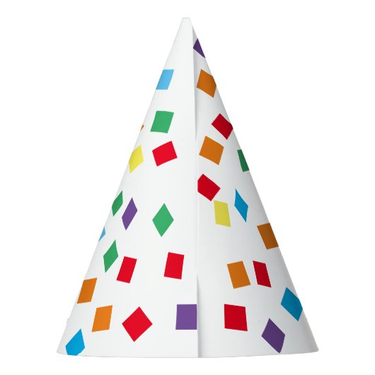 Pet van de Rainbow Confetti Party Feesthoedjes (Achterkant)