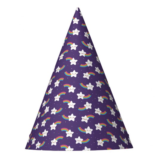 Pet van de Rainbow Stars Party Feesthoedjes (Voorkant)