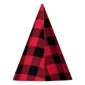 Pet van de rode en zwarte buffelpartij feesthoedjes (Achterkant)