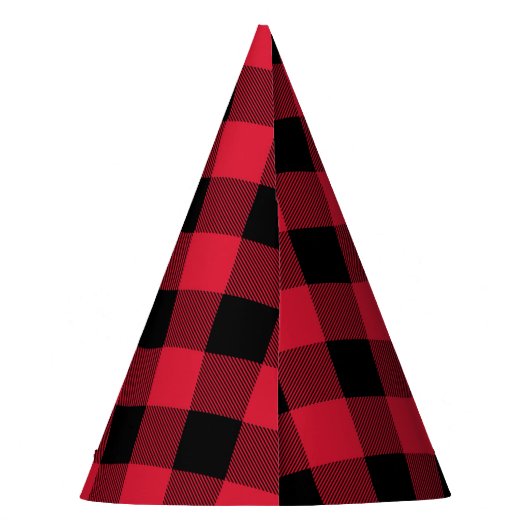 Pet van de rode en zwarte buffelpartij feesthoedjes (Achterkant)