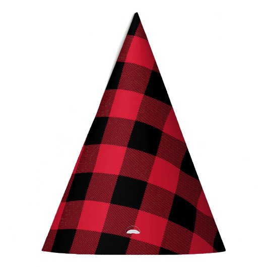 Pet van de rode en zwarte buffelpartij feesthoedjes (Links)