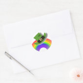 Pet van de St. Patricks Day en regenboog Ronde Sticker (Envelop)