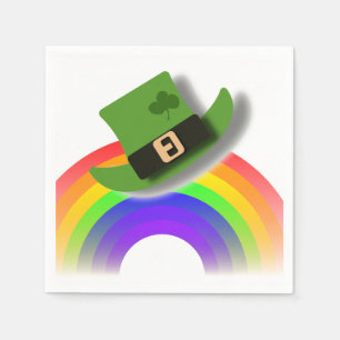 Pet van de St. Patricks Day en regenboog Servet