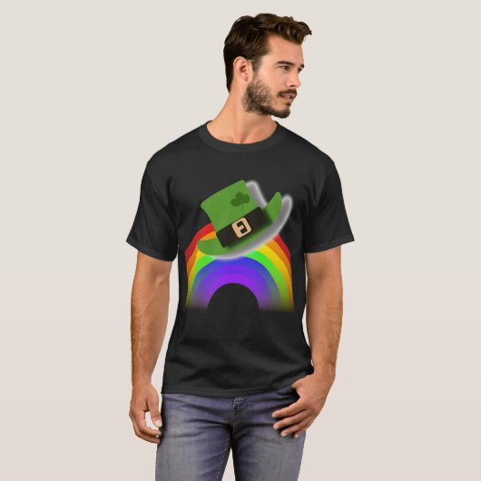Pet van de St. Patricks Day en regenboog T-shirt (Voorkant volledig)